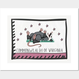 Funny Possum - Commonwealth of Virginia Flag Posters and Art